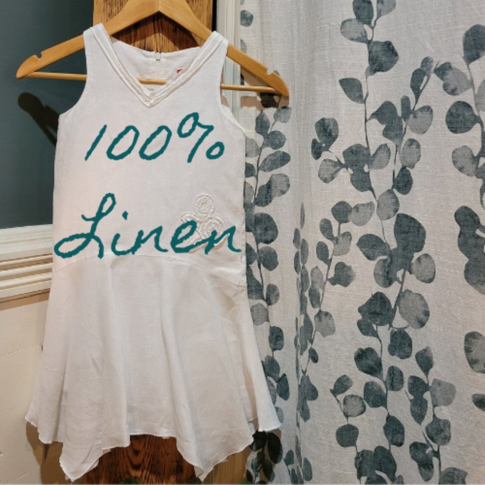 BOBOLI 100% LINEN HANDKERCHIEF DRESS